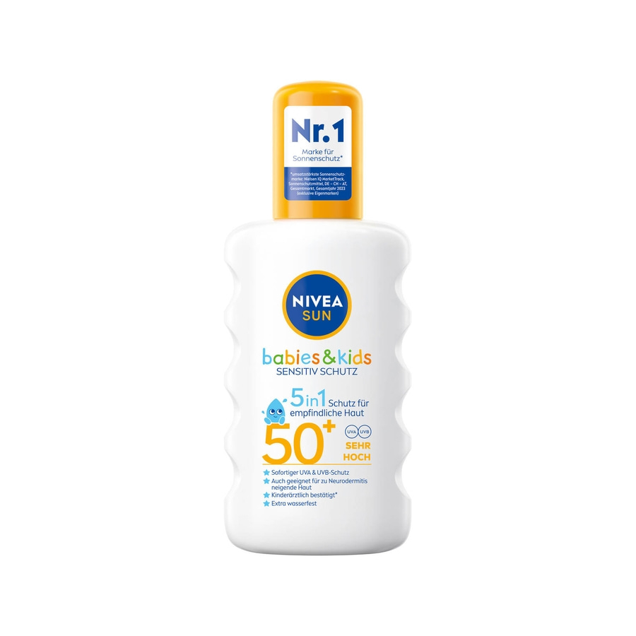 NIVEA SUN Babies & Kids Sensitiv Schutz Sonnenspray Sonnenschutz LSF50+ 200ml