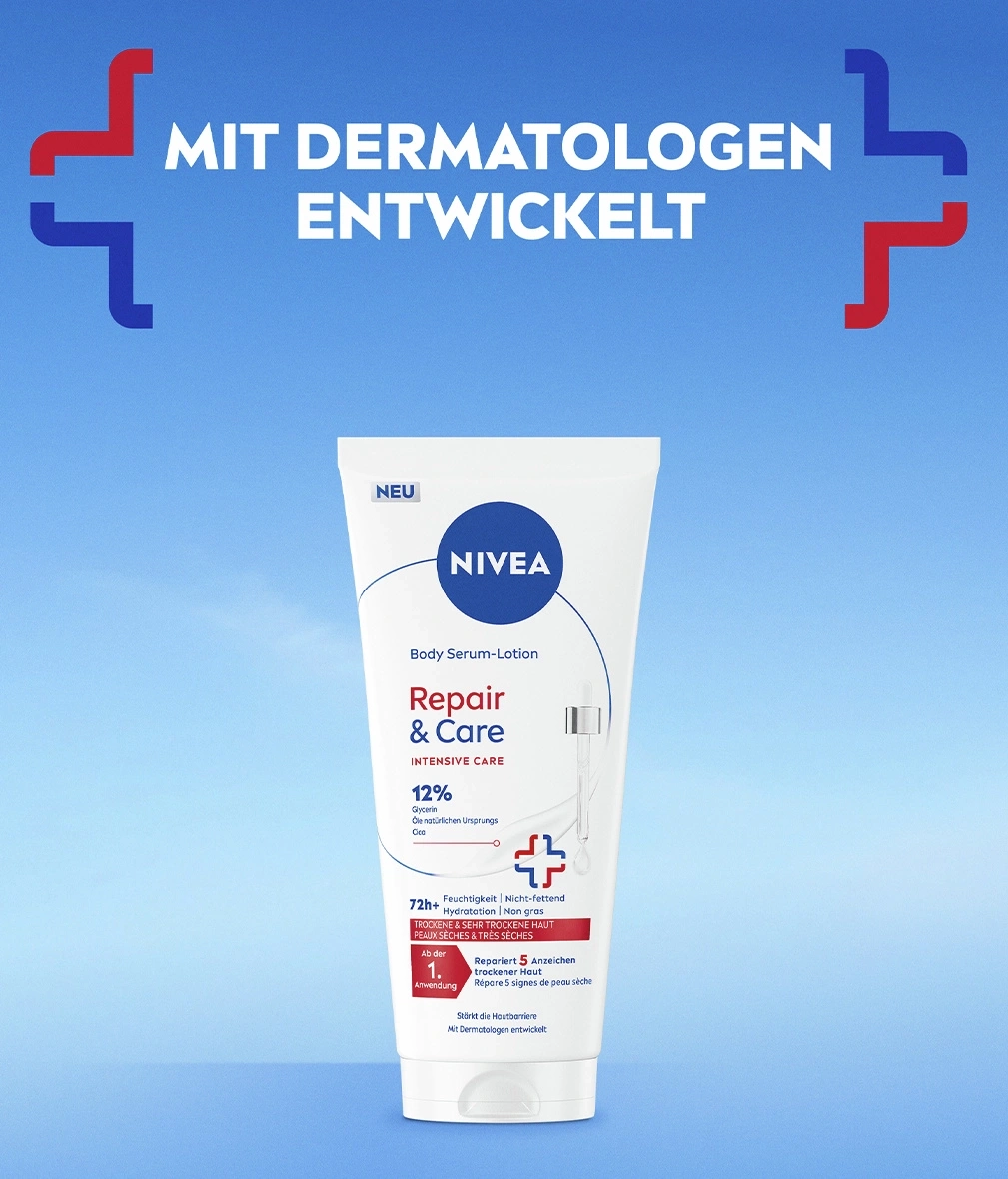 NIVEA Body Serum Repair & Care mit Dermatologen entwickelt