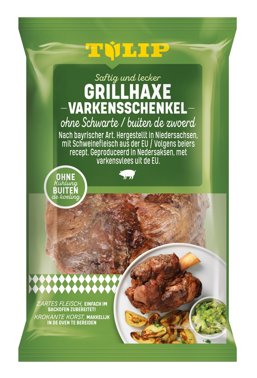 TULIP Grillhaxe ohne Schwarte 500g - Vakuumverpackt & für Backofen oder Grill