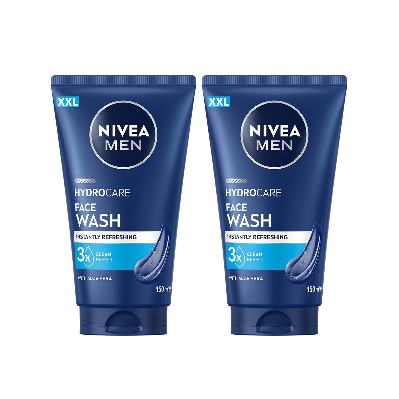 Zwei Nivea Men Hydrocare Gesichtsreiniger, 150 ml, mit Aloe Vera