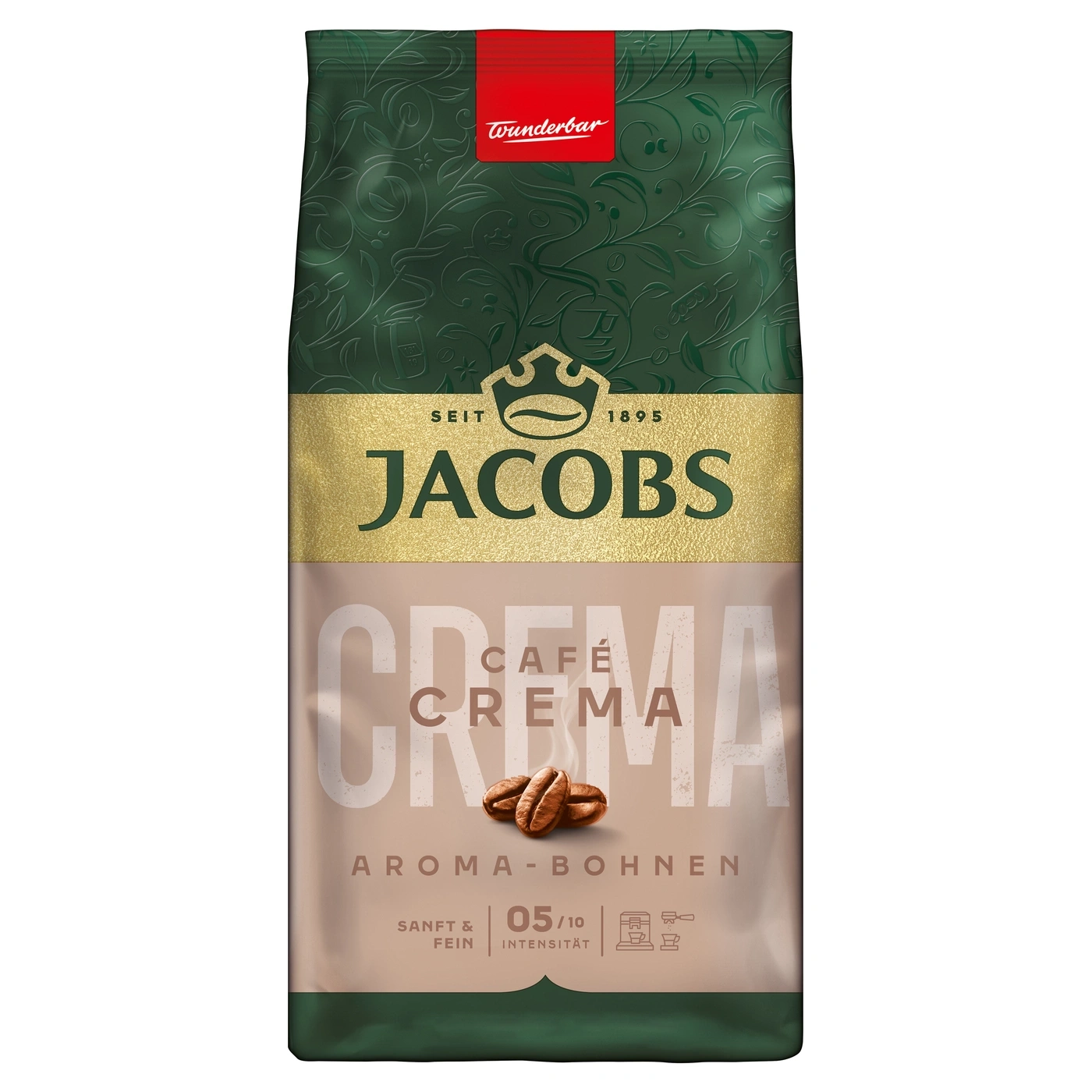 Jacobs Kaffee
Café Crema
Aroma-Bohnen
Sanft & Fein
Intensität 05/10