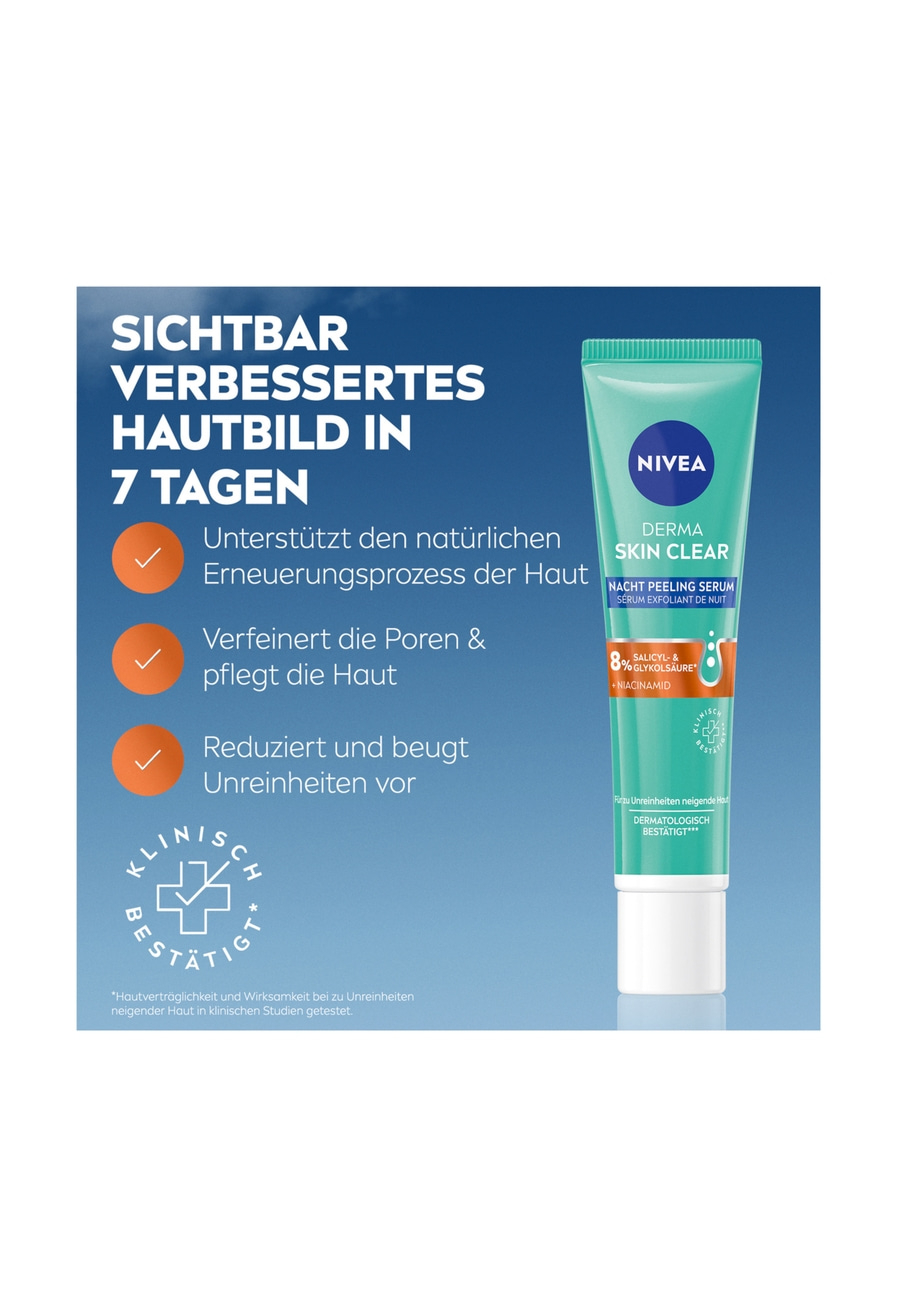 NIVEA DERMA SKIN CLEAR Nacht Peeling Serum 2 x 40ml