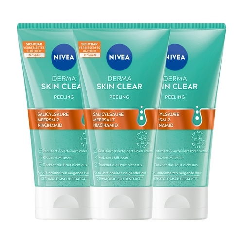 NIVEA Derma Skin Clear Peeling, 3 x 150ml