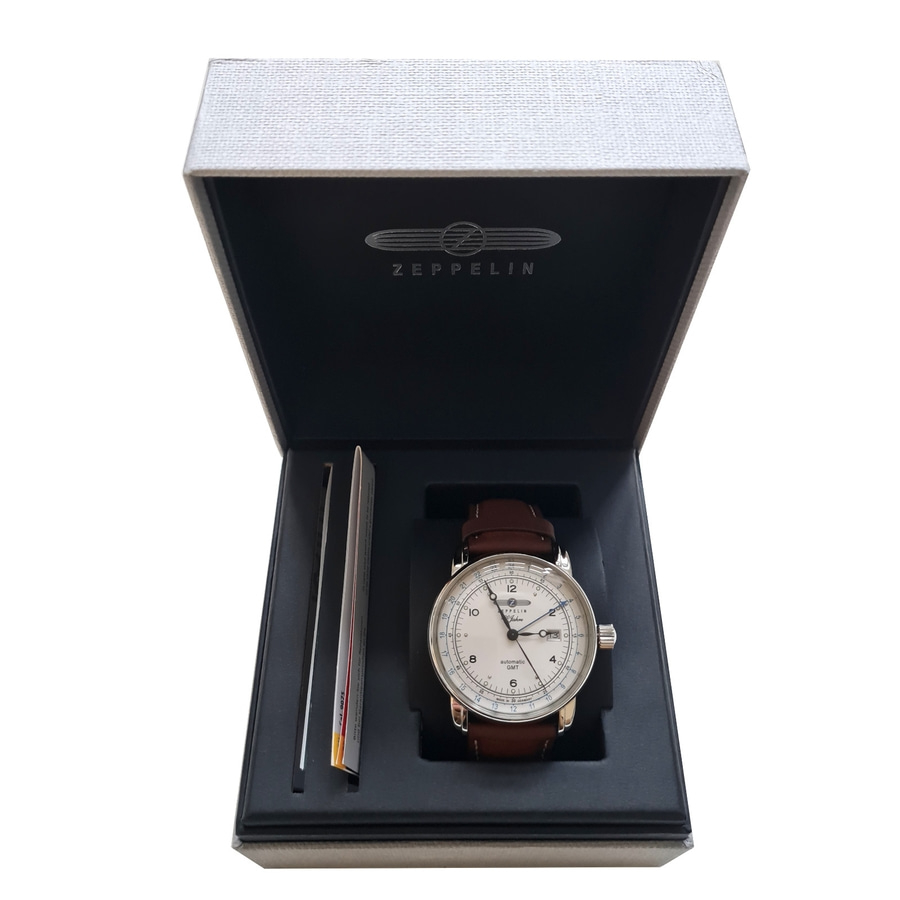 ZEPPELIN Herren Armbanduhr 8666-1 Automatikuhr Datum Lederarmband 43mm B-WARE
