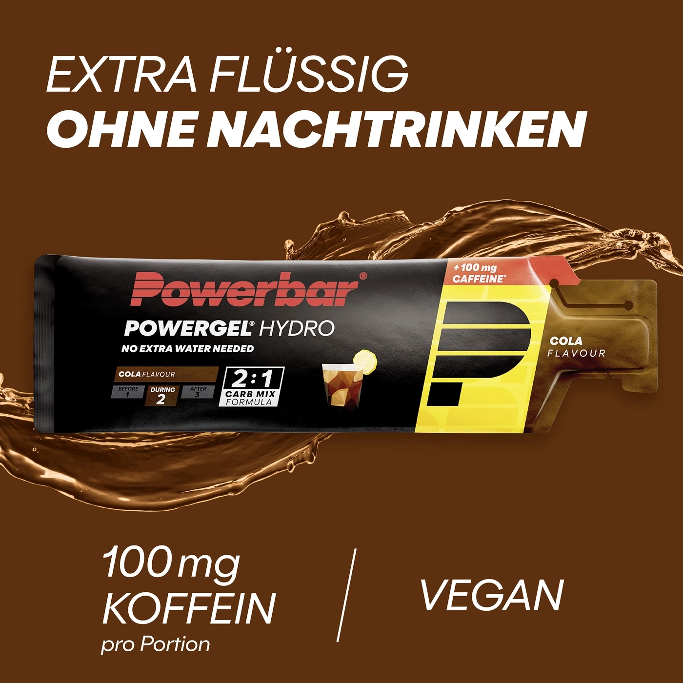 Powerbar "Powergel Hydro" Cola Geschmack mit 100mg Koffein, vegan