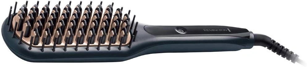 Schwarze Haarbürste mit goldenen Elementen und Kabel, Marke Remington