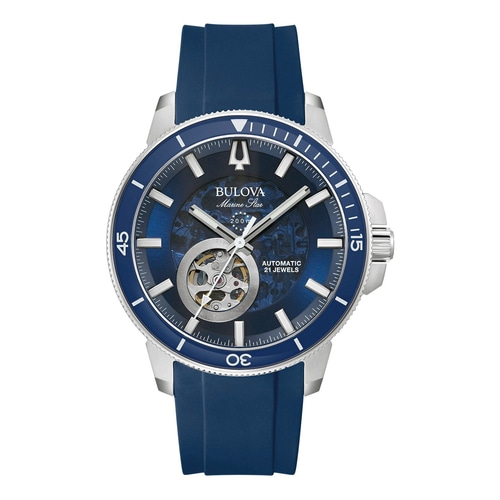 BULOVA Automatikuhr Herren Armbanduhr 96A303 Silikon Herrenuhr Edelstahl B-WARE