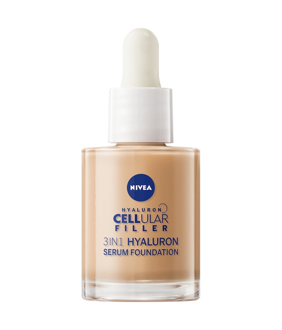 Nivea Cellular Filler 3in1 Hyaluron Serum Foundation, Flasche mit Pipette