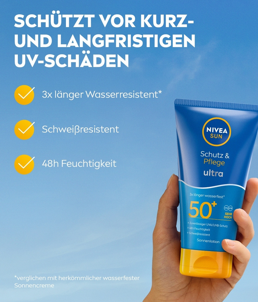 NIVEA SUN Schutz & Pflege Ultra Sonnenlotion LSF 50+ 150 ml