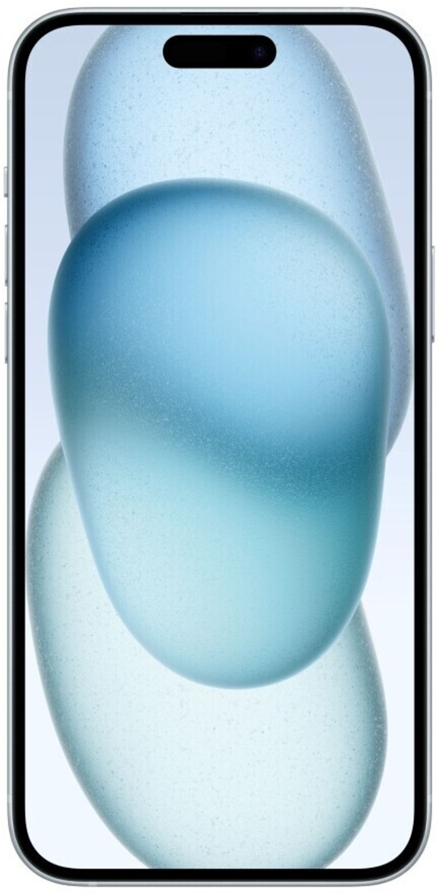 Ein Smartphone mit einem blauen, abstrakten Hintergrundbild.
