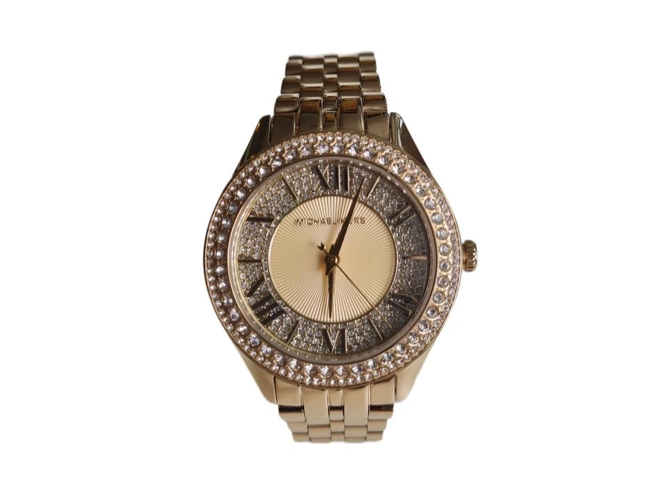 Goldene Michael Kors Uhr mit Zirkonia besetzt