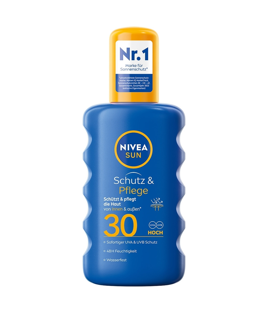 Nivea Sun Sonnencreme, Schutz & Pflege, LSF 30, UVA UVB Schutz, wasserfest, Feuchtigkeit