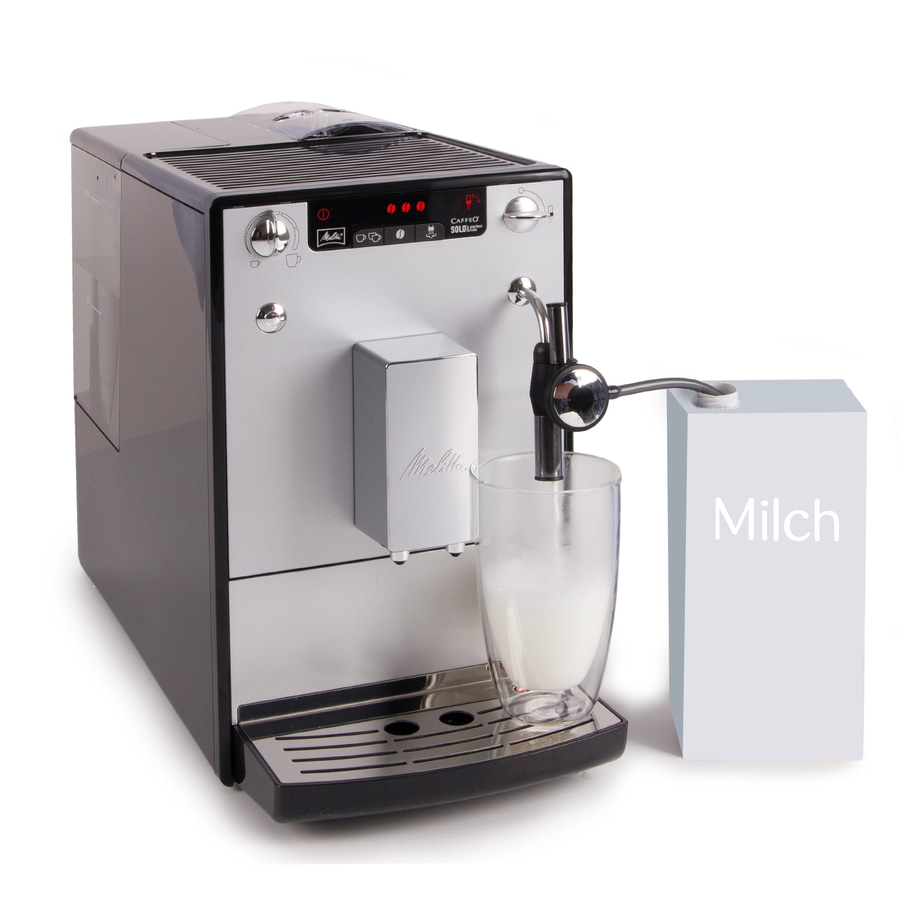 MELITTA Kaffeevollautomat Solo & Perfect Milk E 957-203 Silber kompakt
