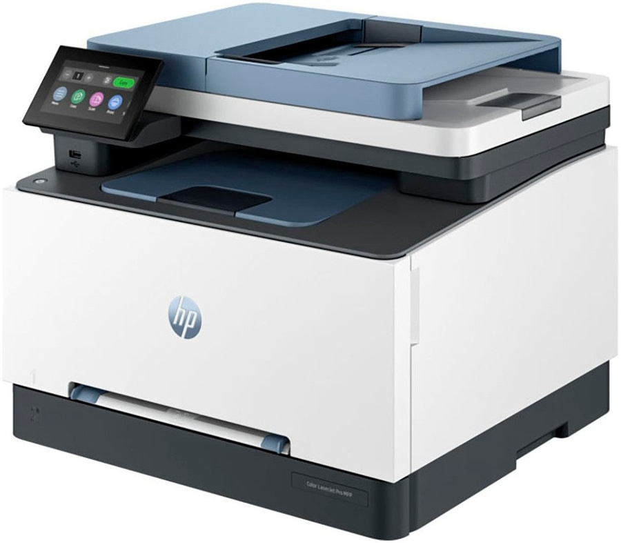 HP Color LaserJet Pro MFP Drucker, weiß und blau, mit Touchscreen