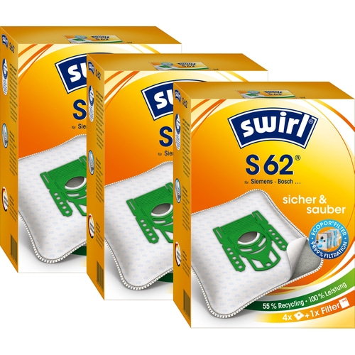 SWIRL Staubsaugerbeutel S 62 EcoPor® für Siemens/Bosch 12 Beutel