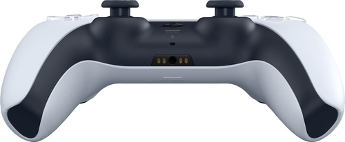 PlayStation 5 DualSense-Controller, weiß und schwarz, Nahaufnahme, Rückseite