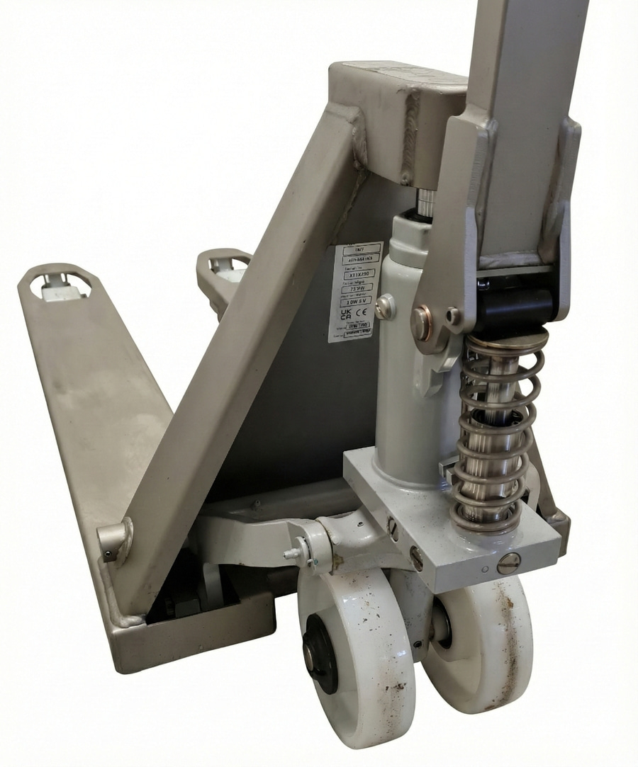 JUNGHEINRICH Edelstahl Handhubwagen INOX GL 1.130mm 2.500kg Tandemrollen B-WARE