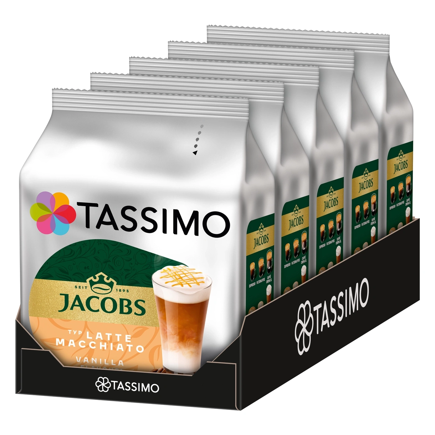 Tassimo Jacobs Latte Macchiato Vanilla Kaffeepads im Multipack