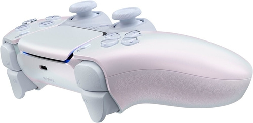Ein weißer PlayStation 5 Controller auf weißem Hintergrund