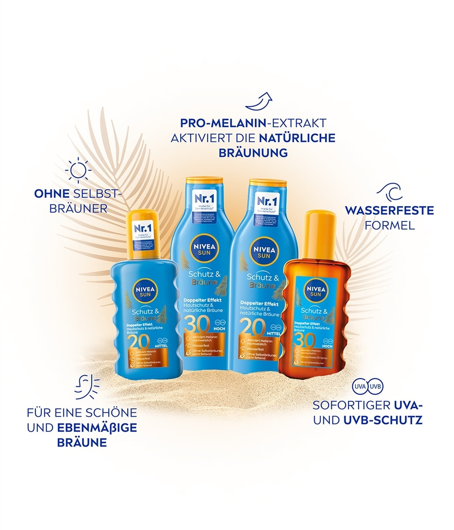NIVEA SUN Sonnenöl Schutz & Bräune Öl-Spray LSF 30 sofortiger UV-Schutz 200ml