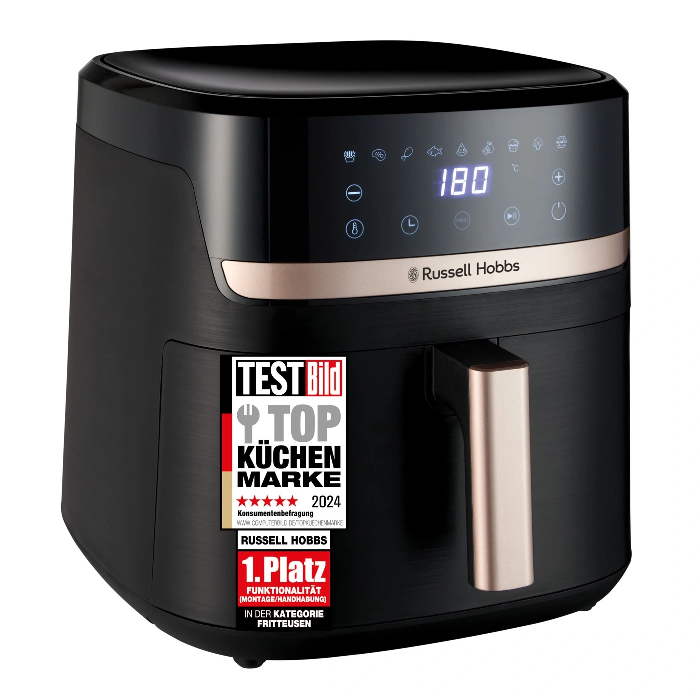 Russell Hobbs Heißluftfritteuse mit digitalen Bedienelementen und Auszeichnungen