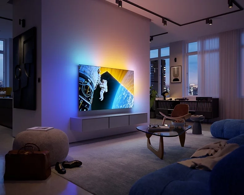 PHILIPS OLED Ambilight Fernseher 77 Zoll 4K UHD Smart TV bis 144 Hz 77OLED809/12