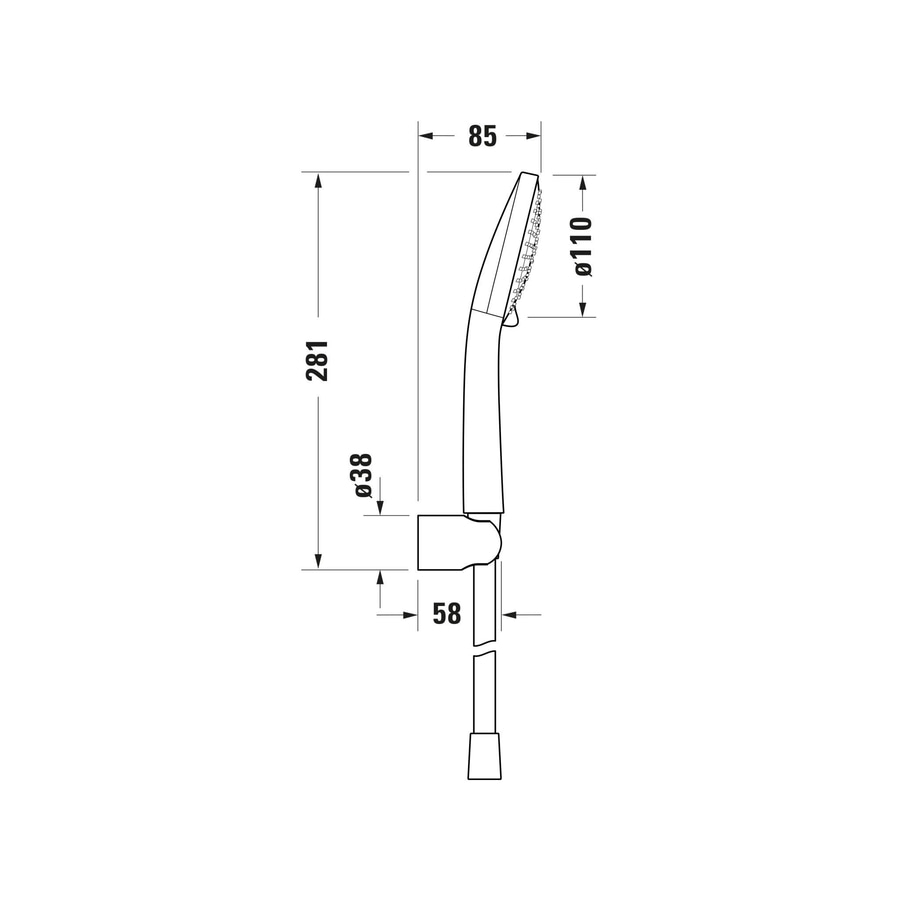 DURAVIT Brausehalterset Handbause 3jet Duschkopf Duschbrause Schlauch 160 cm