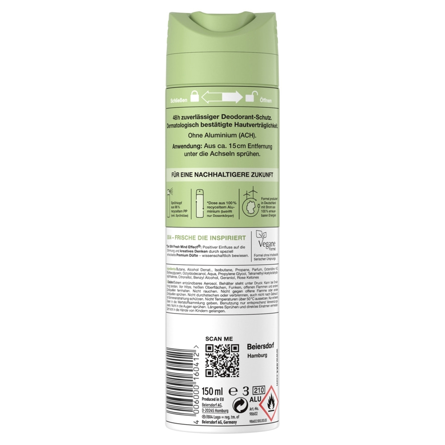 8x4 Deo Spray Bamboo Breeze 6 x 150ml Fresh Mind Effect® und 48h Schutz