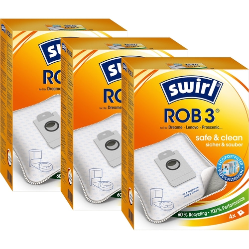 SWIRL Staubsaugerbeutel ROB 3 EcoPor® Dreame, Lenovo und Proscenic 12 Beutel