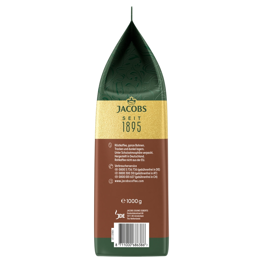 JACOBS Kaffeebohnen Expertenröstung Crema Intensiv 4 x 1 kg ganze Bohnen