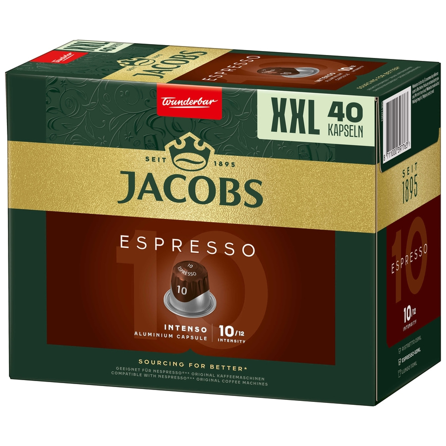 JACOBS Kapseln Espresso 10 Intenso XXL-Pack 5 x 40 Nespresso®* kompatibel