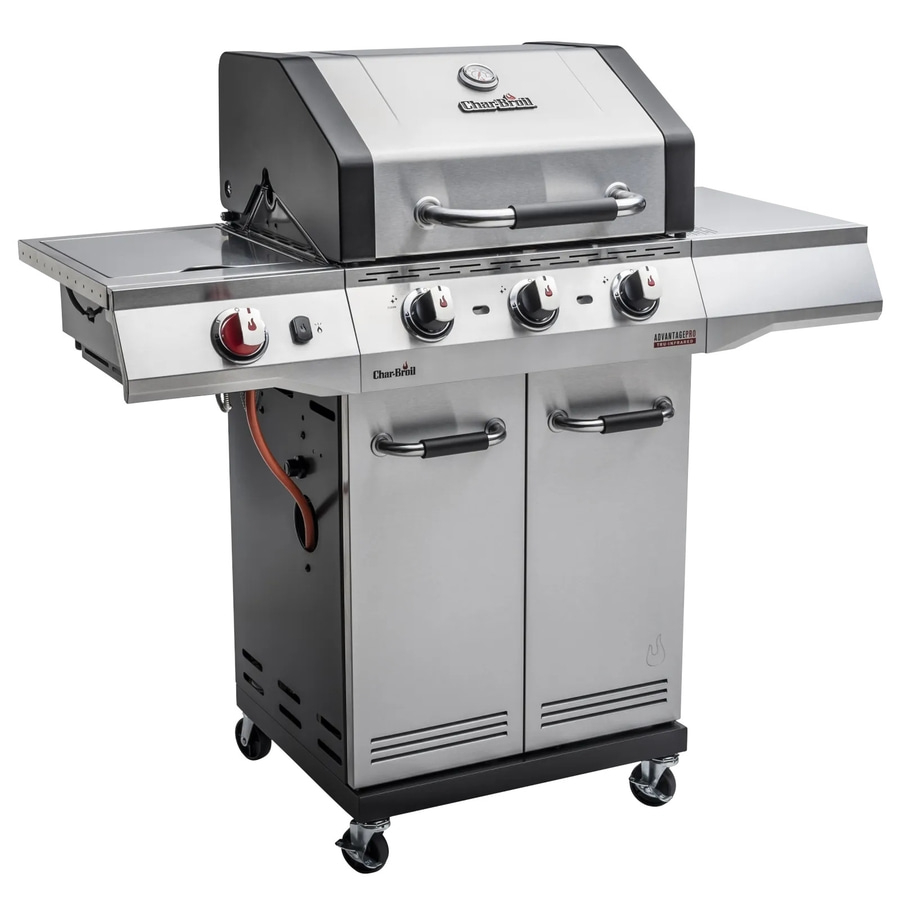 Char-Broil Gasgrill mit Edelstahl-Oberfläche und Rädern für den Außenbereich