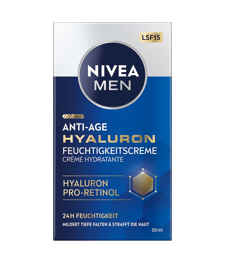 Nivea Men Anti-Age Hyaluron Creme, 24H Feuchtigkeit, 50ml, LSF15