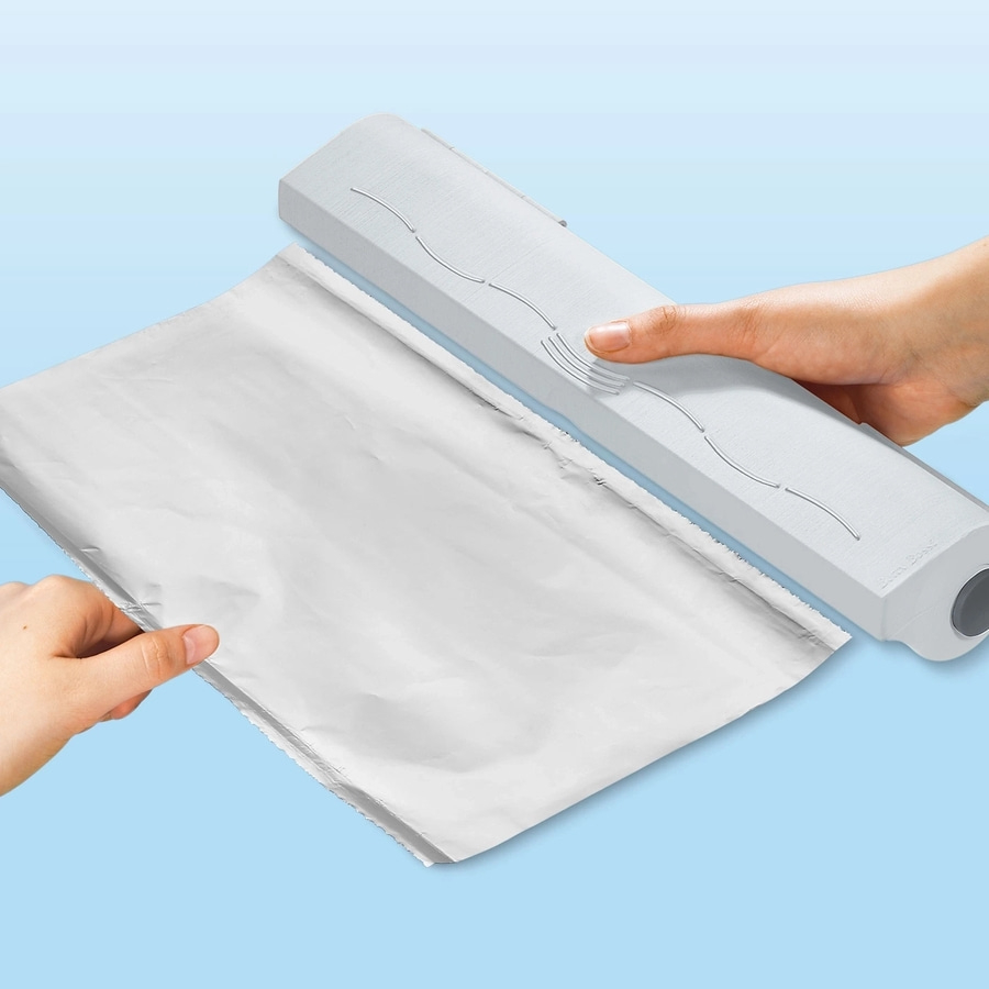 BETTY BOSSI Alu-Schneider handlich Alufolie Schneider Kunststoff Weiß NEU