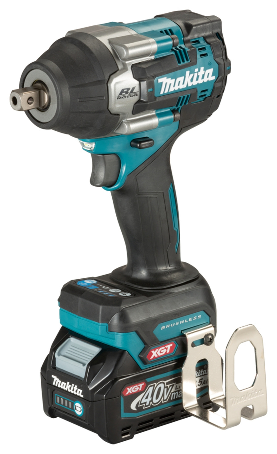 Makita Akku-Schlagschrauber, blau-schwarz, 40V, XGT, bürstenlos, mit Halterung