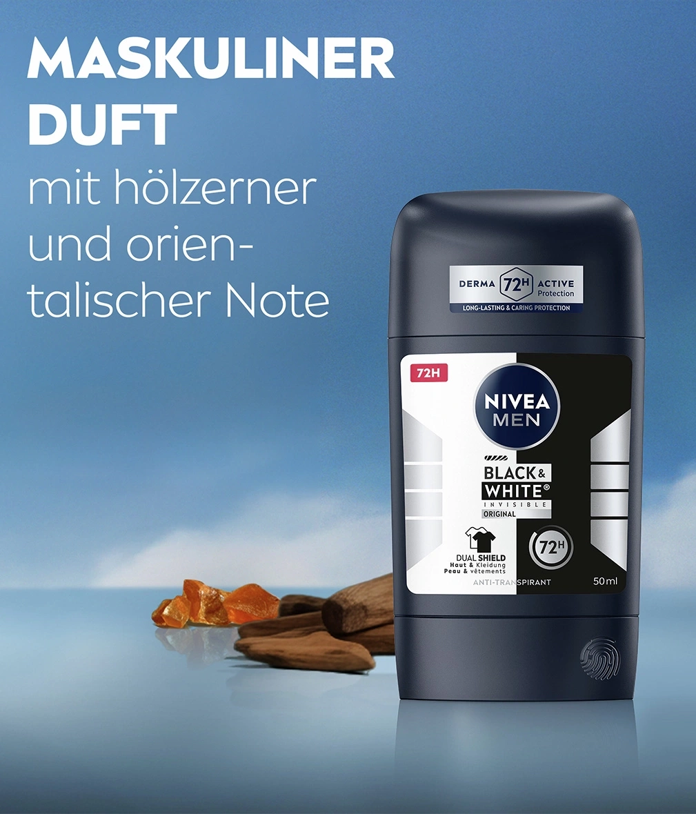 NIVEA MEN Black & White Anti-Transpirant mit holzigen und orientalischen Noten