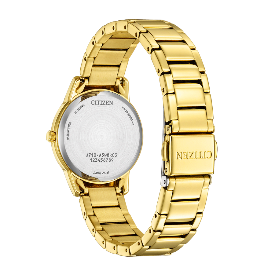 CITIZEN Damen Armbanduhr FE1242-78D Eco-Drive 29,4 mm Edelstahl gold B-Ware