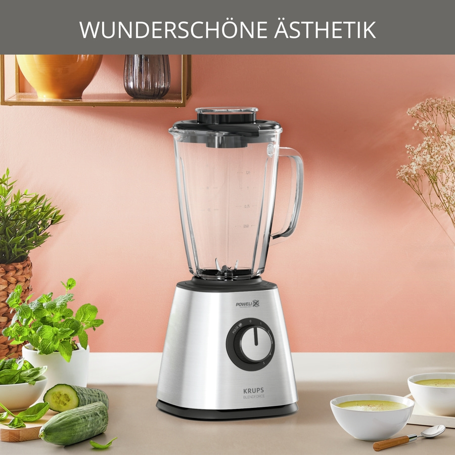 KRUPS Mixer Blendforce+ 800 Watt 5 Stufen Standmixer Smoothie Maker Ice Crusher