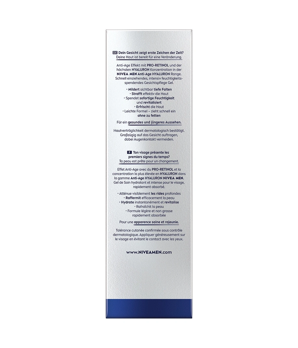 NIVEA MEN Anti-Age HYALURON Gesichtspflege Gel für jüngeres Aussehen