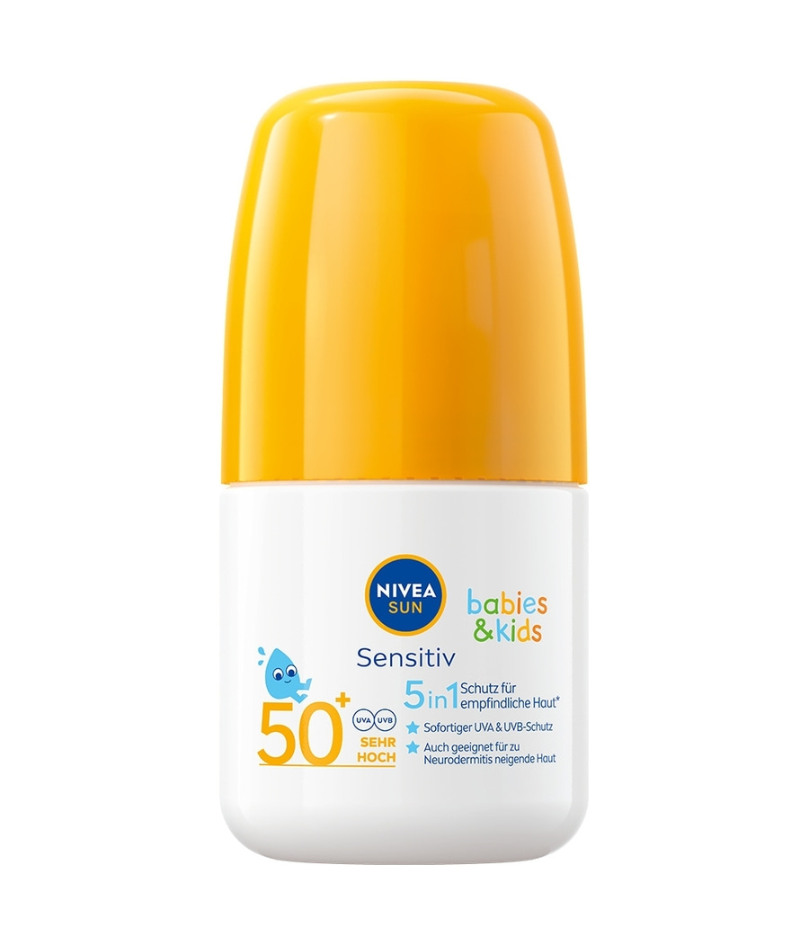 NIVEA SUN 5in1 Sonnen-Roller Babies & Kids Sensitiv LSF 50+ Sonnenschutz 2x 50ml