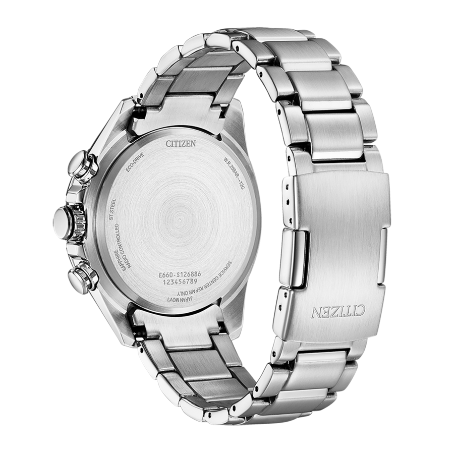 Citizen Uhr, Edelstahl, Eco-Drive, W.R.20BAR, Funkgesteuert, Saphirglas, Japan