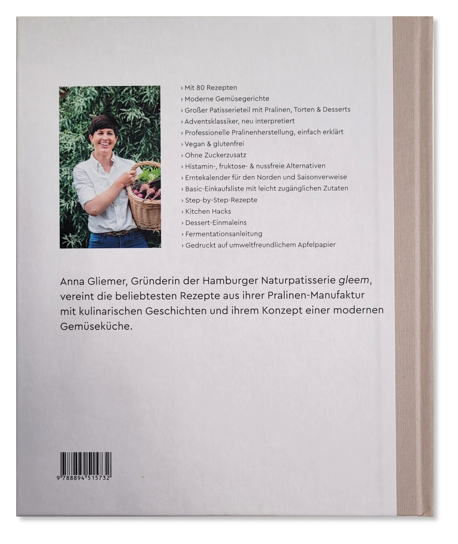 Buchcover mit Frau, Gemüse, Rezepten, Pralinen, vegan, glutenfrei, ohne Zuckerzusatz, Fermentation