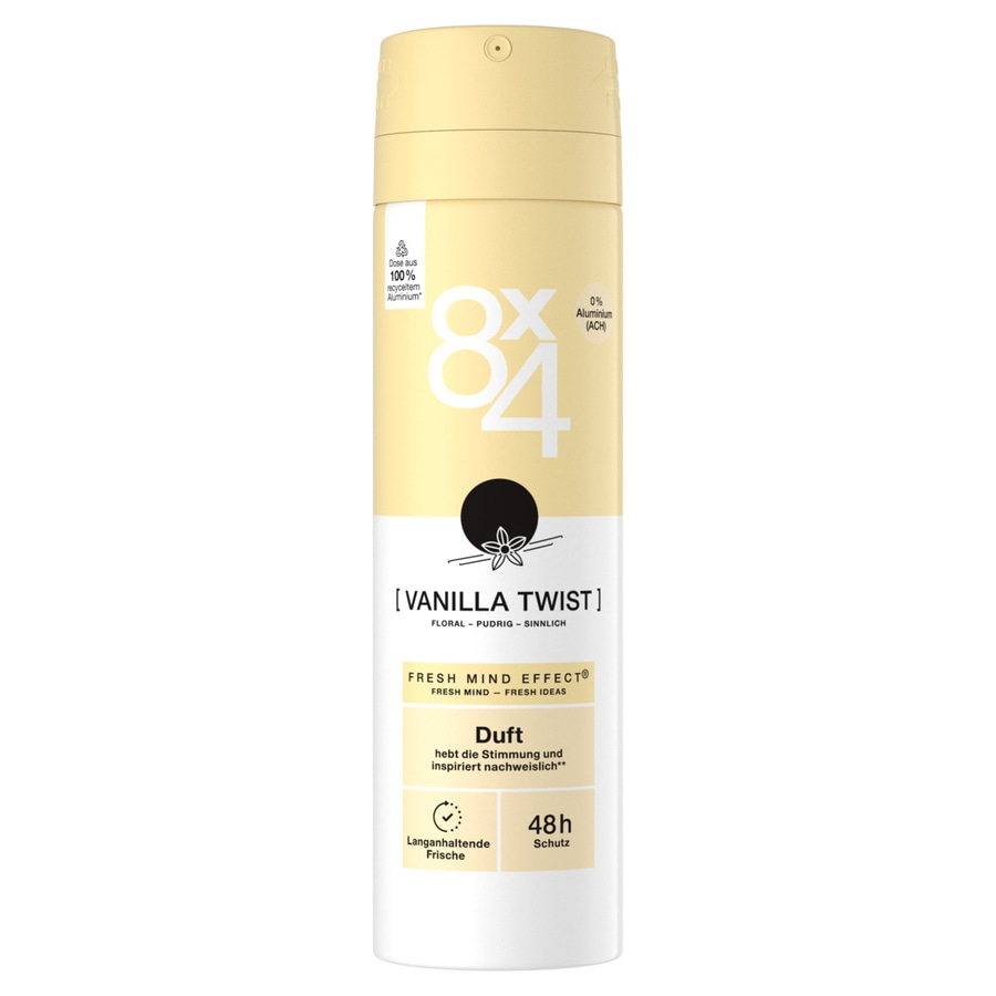 8x4 Deo Spray Vanilla Twist 6 x 150ml Fresh Mind Effect® und 48h Schutz