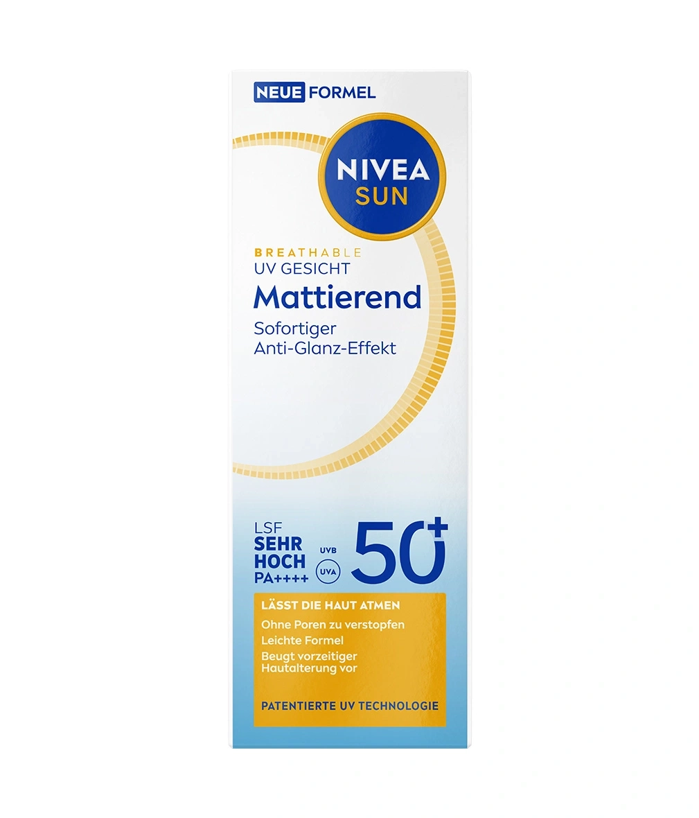 Nivea Sun Mattierend LSF 50+ Sonnencreme für das Gesicht mit Anti-Glanz-Effekt