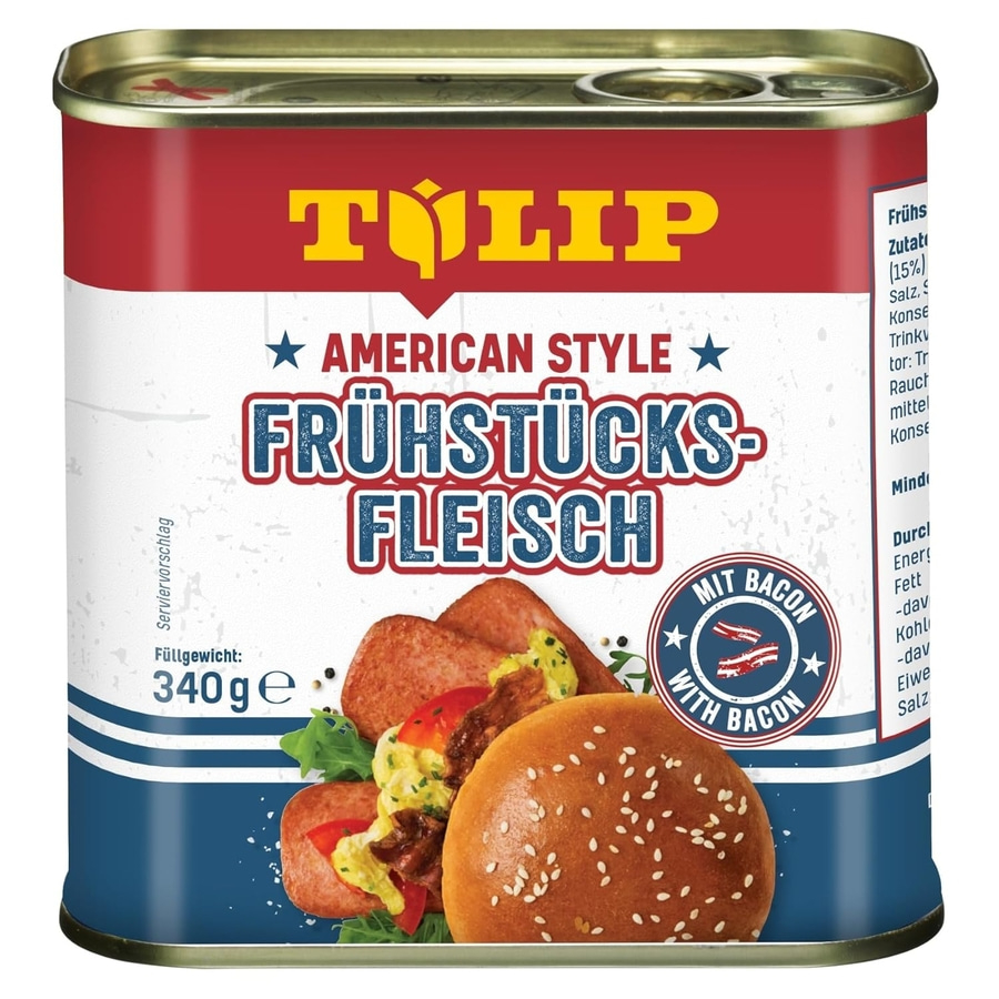TULIP 3x Frühstücksfleisch 340g American Style Original Dosenfleisch Konserve TULIP 3x Frühstücksfleisch 340g American Style Original Dosenfleisch Konserve