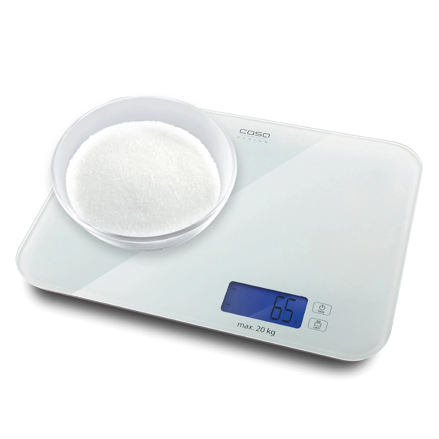 CASO Design Küchenwaage LX 20 (3294) TARA 5g Schritte bis 20kg Glas Waage