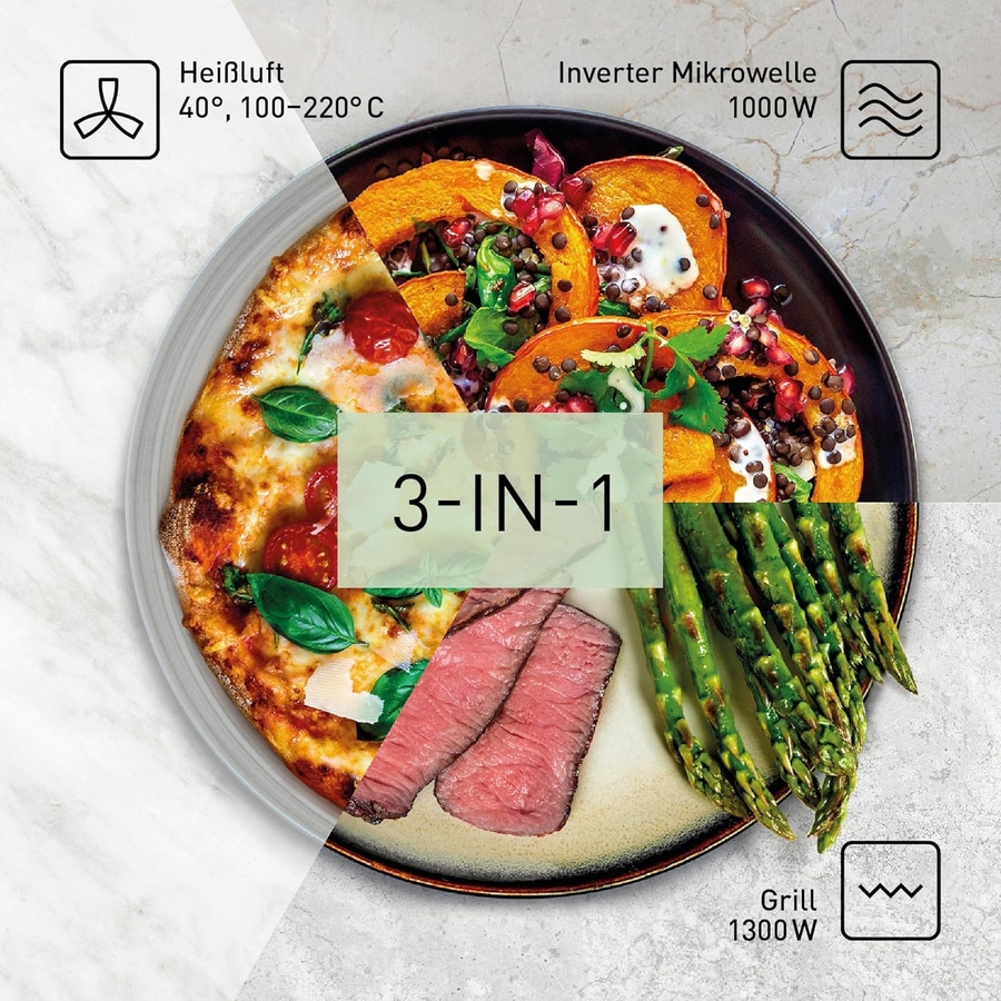 PANASONIC Mikrowelle Grill Dampfgarer 27 Liter 1000 Watt NN-CT57JMGPG silber