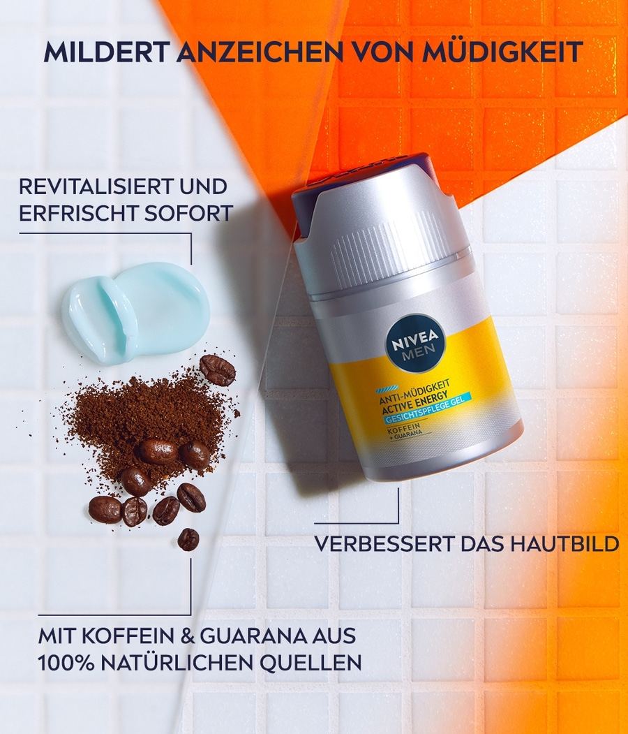 Nivea Men Anti-Müdigkeit Active Energy Gesichtspflege Gel mit Koffein und Guarana