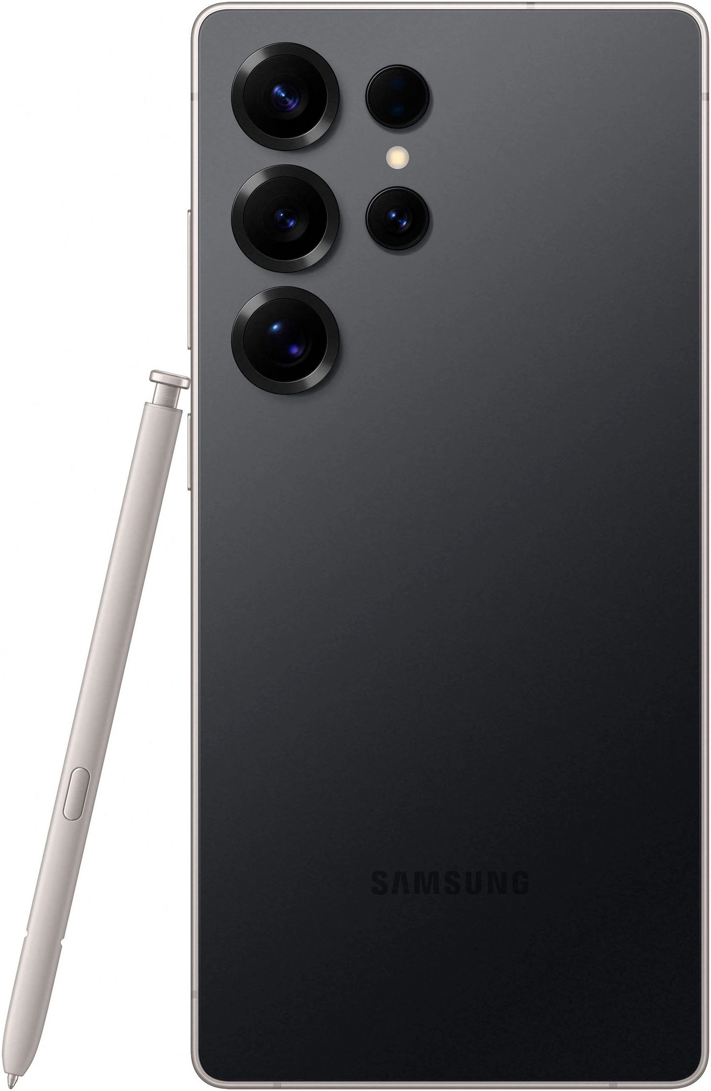 Samsung Smartphone mit Stift auf weißem Hintergrund