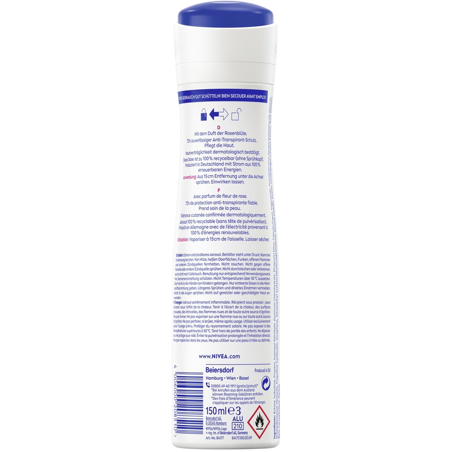 NIVEA Deodorant Rosenblüte Deo Spray 6 x 150ml
